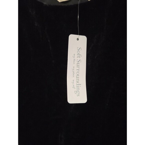 Soft Surroundings Velvet Tunic Womens L Petite Black 3/4 Bell Sleeve Lagenlook - Picture 6 of 8